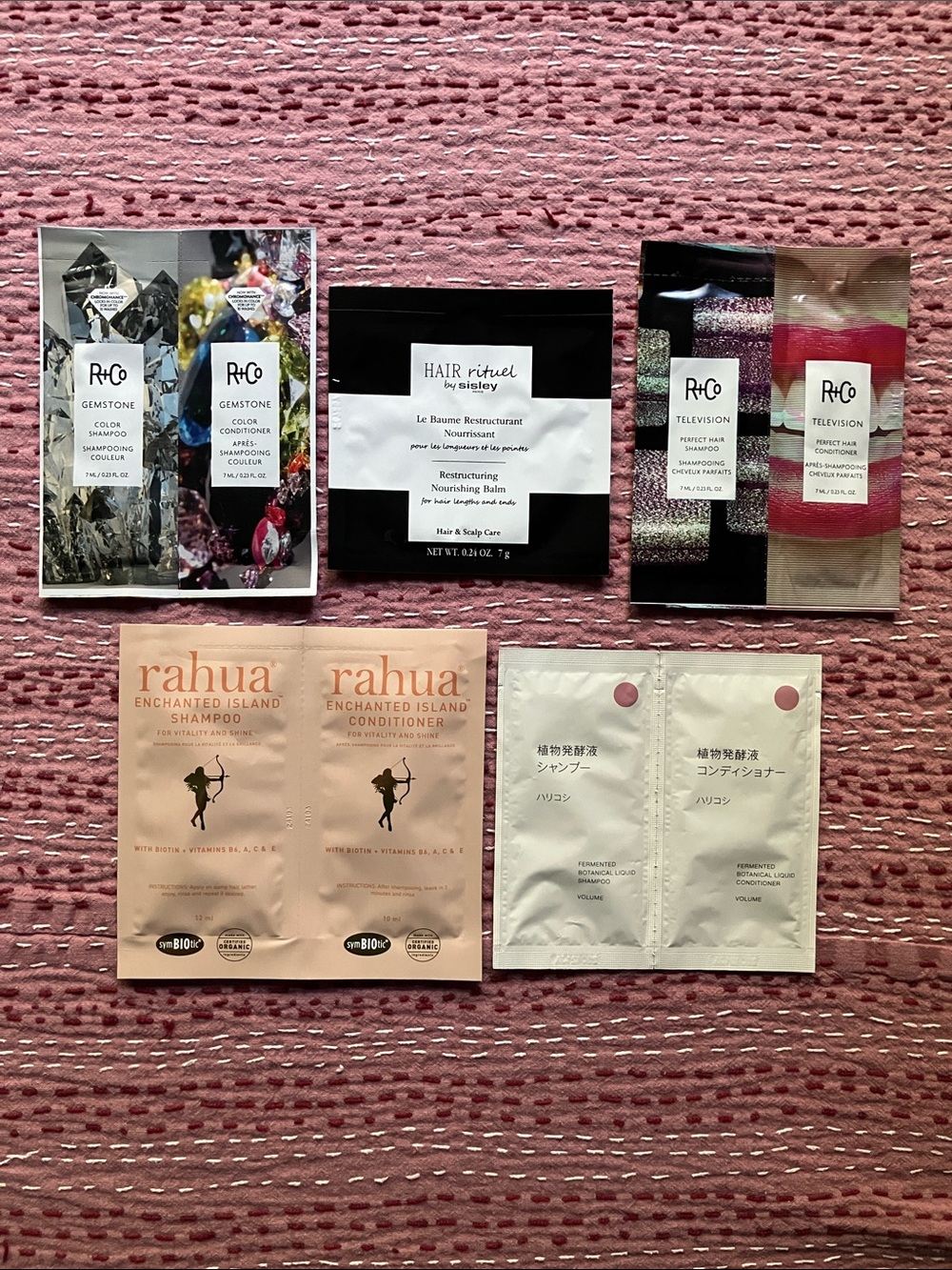 Shampoo and conditioner samples